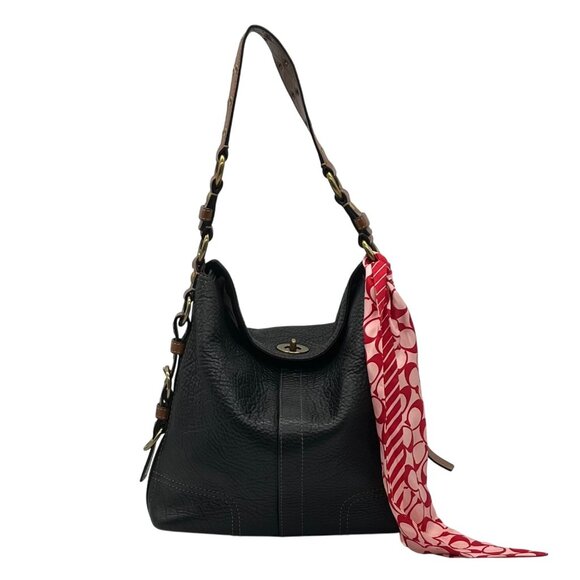 Vintage Coach Black Pebbled Leather Chelsea Shoulder Bag - Picture 1 of 12